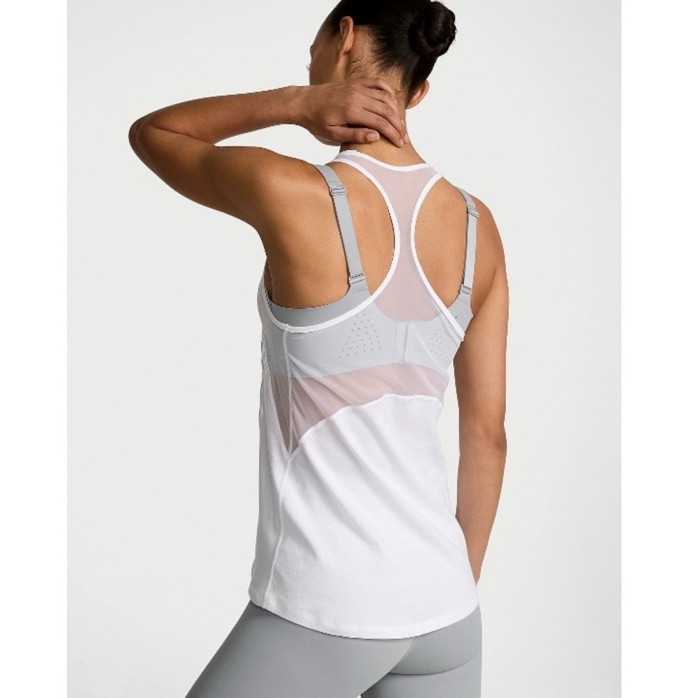 Victoria’s Secret Victoria Sport White Mesh Back Racerback Tank